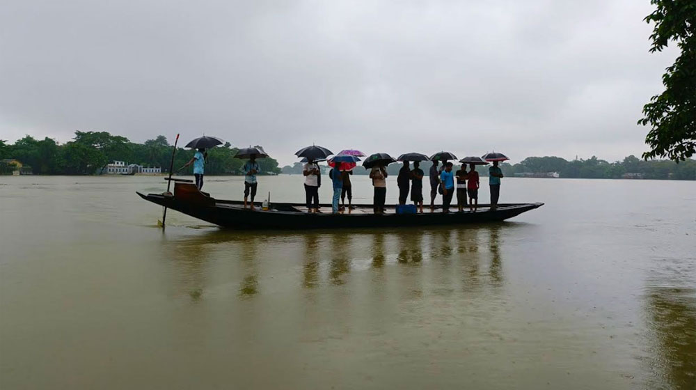 সুনামগঞ্জে ফের বন্যার শঙ্কা, বাড়ছে পানি