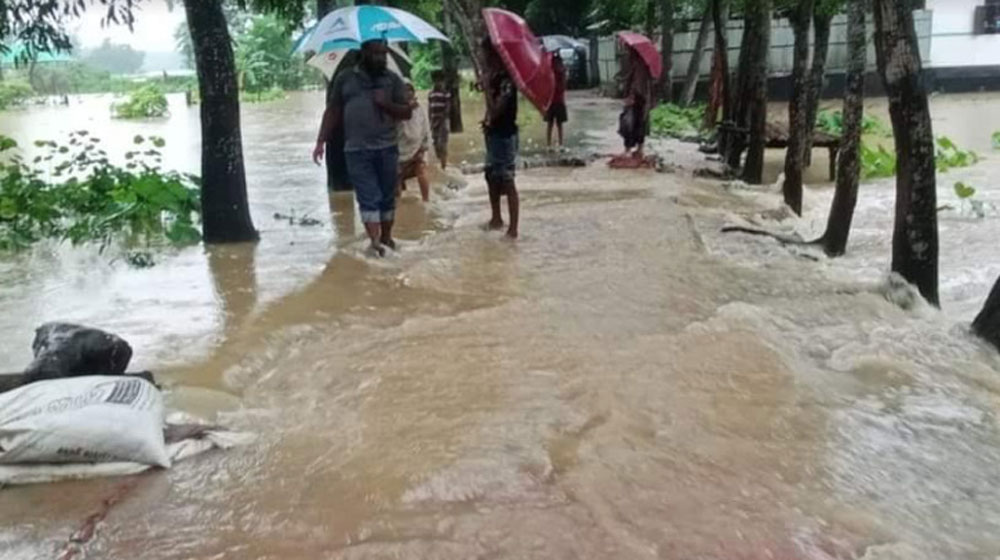 ফেনীতে নদীর বাঁধ ভেঙে ১২ গ্রাম প্লাবিত 